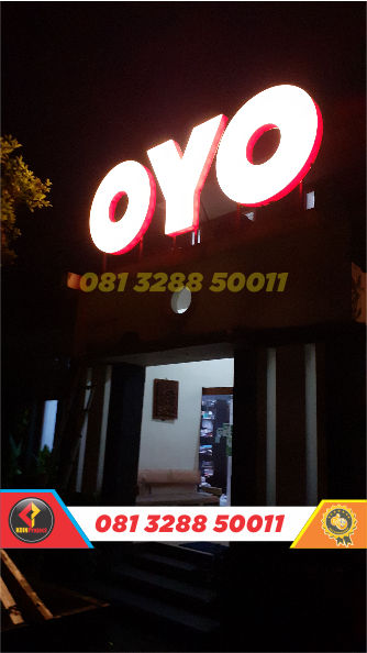 letter timbul akrilik oyo rooms surakarta